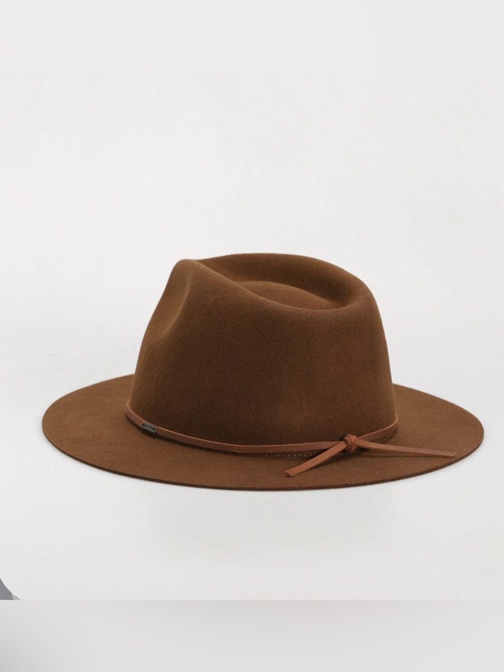 NWT Brixton Wesley Brown Wool Fedora Hat Size M